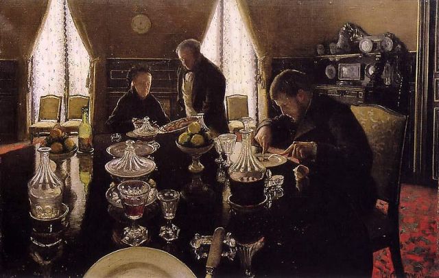 Le dejeuner 1876 private collection by Gustave Caillebotte