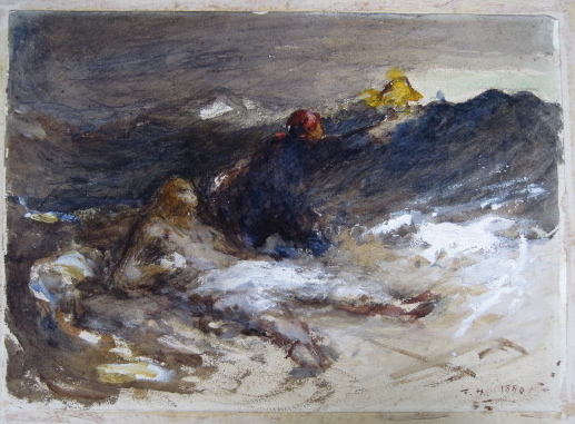 Frank Holl Wild Water (1880) watercolour on paper